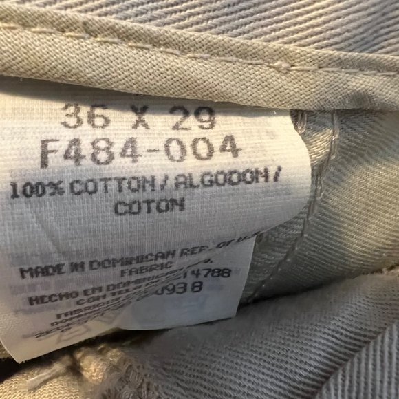 VINTAGE Lee Pants Flat Front Tan Button Back Pocket Straight Leg Mens Size 36 - Picture 9 of 12